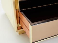 Maison Jansen Maison Jansen cream lacquer brass mirrored chest of drawers 1970s - 3487263