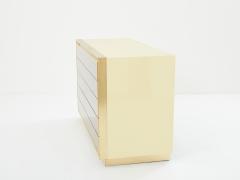 Maison Jansen Maison Jansen cream lacquer brass mirrored chest of drawers 1970s - 3487264
