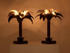 Maison Jansen Maison Jansen early palm tree lamps mahogany bronze 1960 - 3558191