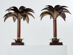 Maison Jansen Maison Jansen early palm tree lamps mahogany bronze 1960 - 3558194
