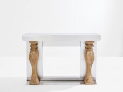 Maison Jansen Maison Jansen fireplace mantel brushed steel and carved stone 1968 - 4124727