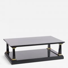 Maison Jansen Maison Jansen longest spectacular 2 tiers black and gold leaf coffee table - 1650890