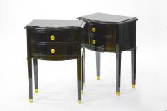 Maison Jansen Maison Jansen pair of black lacquered coffee table or side table - 2141307