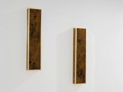 Maison Jansen Maison Jansen pair of brass and decorative glass wall lights 1970 - 4265492