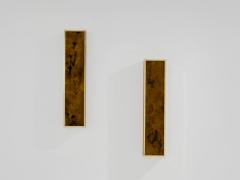 Maison Jansen Maison Jansen pair of brass and decorative glass wall lights 1970 - 4265495