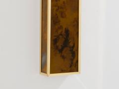 Maison Jansen Maison Jansen pair of brass and decorative glass wall lights 1970 - 4265496