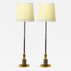 Maison Jansen Maison Jansen pair of refined gold bronze and cannonball patina floor lamps - 863838