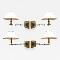 Maison Jansen Maison Jansen rare set of 4 refined gold extendable sconces - 834564