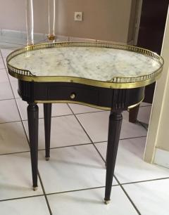 Maison Jansen Maison Jansen rarest kidney shaped pair of refined gold bronze side tables - 2141289