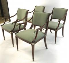 Maison Jansen Maison Jansen refine set of 4 silver greyhound arm chairs - 2141298
