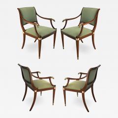 Maison Jansen Maison Jansen refine set of 4 silver greyhound arm chairs - 2144734