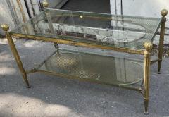 Maison Jansen Maison Jansen refined 2 tier large coffee table with gold bronze accent - 2142368