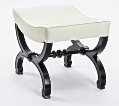 Maison Jansen Maison Jansen refined black lacquered carved wood stool - 863567