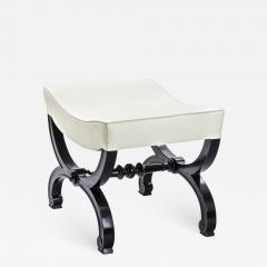 Maison Jansen Maison Jansen refined black lacquered carved wood stool - 863933