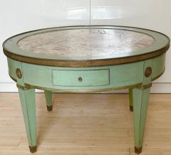 Maison Jansen Maison Jansen stamped rarest green patina coffee table with a marble top - 2564794