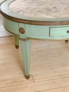 Maison Jansen Maison Jansen stamped rarest green patina coffee table with a marble top - 2564795