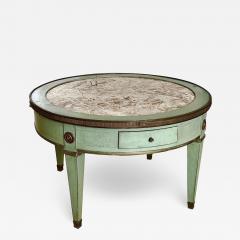 Maison Jansen Maison Jansen stamped rarest green patina coffee table with a marble top - 2566767