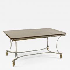 Maison Jansen Maison Jansen superb dinning table with metal base and bronze accent - 1526986