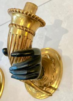 Maison Jansen Maison Jansen superb gold bronze cornucopia pair of sconces - 2562245