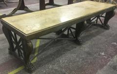 Maison Jansen Miaison Jansen Spectacular 1940s Long Neoclassic Coffee Table in Patinated Iron - 401512