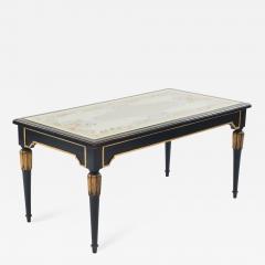 Maison Jansen Mid Century Ebonized Coffee Table with an glomis Top - 892247