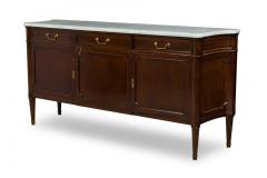 Maison Jansen Mid Century French 3 Drawer Shaped Chest with White Marble Top - 4626163