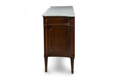 Maison Jansen Mid Century French 3 Drawer Shaped Chest with White Marble Top - 4626165