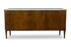Maison Jansen Mid Century French 3 Drawer Shaped Chest with White Marble Top - 4626167