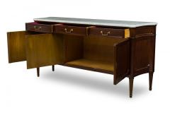Maison Jansen Mid Century French 3 Drawer Shaped Chest with White Marble Top - 4626168