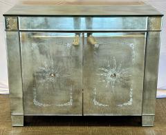 Maison Jansen Mirrored Cabinet Commode Verre Eglomise Mid Century Modern - 2837562