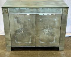 Maison Jansen Mirrored Cabinet Commode Verre Eglomise Mid Century Modern - 2837564