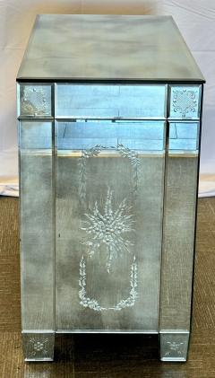 Maison Jansen Mirrored Cabinet Commode Verre Eglomise Mid Century Modern - 2837568