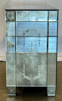 Maison Jansen Mirrored Cabinet Commode Verre Eglomise Mid Century Modern - 2837569