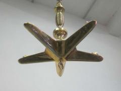 Maison Jansen Modern Neoclassical Brass Starburst Sunburst Pendant Attributed to Maison Jansen - 1723154