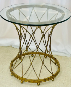 Maison Jansen Neoclassical Maison Jansen Style Round Gilt Metal Coffee Table Side Table - 2489095