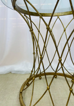 Maison Jansen Neoclassical Maison Jansen Style Round Gilt Metal Coffee Table Side Table - 2489096
