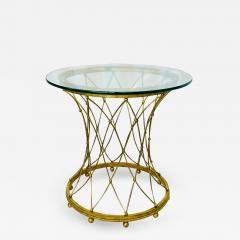 Maison Jansen Neoclassical Maison Jansen Style Round Gilt Metal Coffee Table Side Table - 2490506