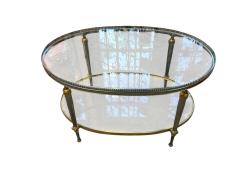 Maison Jansen OBLONG MAISON JANSEN STYLE BRASS ALUMINUM DOUBLE TIER COFFEE TABLE - 4570034