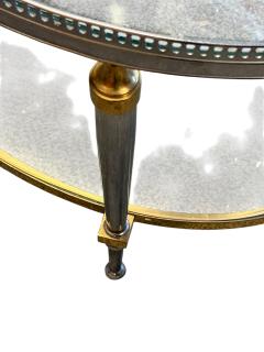 Maison Jansen OBLONG MAISON JANSEN STYLE BRASS ALUMINUM DOUBLE TIER COFFEE TABLE - 4570043