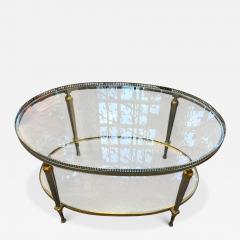 Maison Jansen OBLONG MAISON JANSEN STYLE BRASS ALUMINUM DOUBLE TIER COFFEE TABLE - 4570171