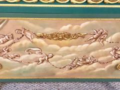 Maison Jansen Paint Decorated Hollywood Regency Marble Top Commodes Manner of M Jansen Pair - 2991780