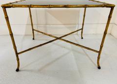 Maison Jansen Pair French Gilt Iron Faux Bamboo Side Tables - 1170571