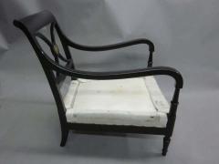 Maison Jansen Pair French Mid Century Modern Neoclassical Wood Lounge Chairs by Maison Jansen - 1799597