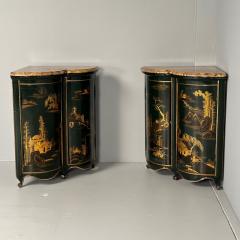Maison Jansen Pair Louis XV Style Japanned Corner Cabinets Encoignures Christies Provenance - 3382392