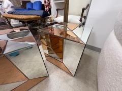 Maison Jansen Pair Of French Modern Mirrored Cube Tables - 4302536