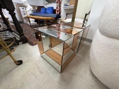 Maison Jansen Pair Of French Modern Mirrored Cube Tables - 4302537