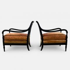 Maison Jansen Pair of 1940s Ebonised Lounge Chairs by Maison Jansen - 3937164