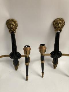 Maison Jansen Pair of 1950s Neo classic Sconces attributed To Maison Jansen - 2222999