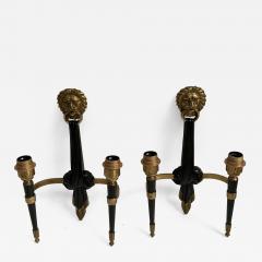 Maison Jansen Pair of 1950s Neo classic Sconces attributed To Maison Jansen - 2225468