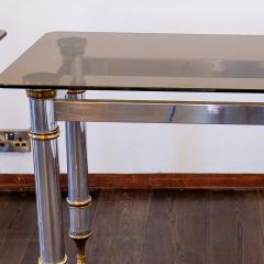Maison Jansen Pair of Aluminium and Brass Console Tables 1970s - 3092928